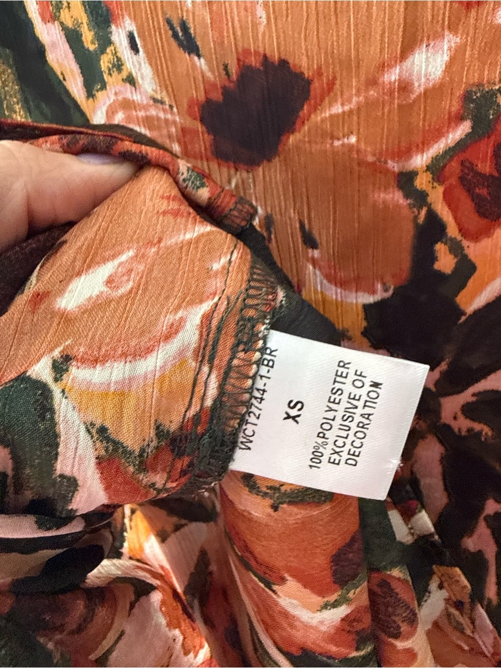 THML Floral Autumn Floral blouse silky long sleeve size XS - Picture 6 of 6